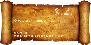 Kovács Lamberta névjegykártya